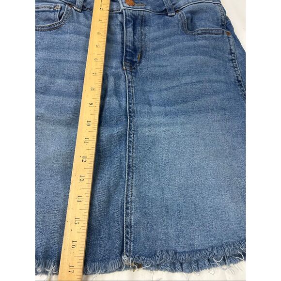 Maurices stretch denim jean skirt small S raw hems nwot rn#51783 - Picture 7 of 9